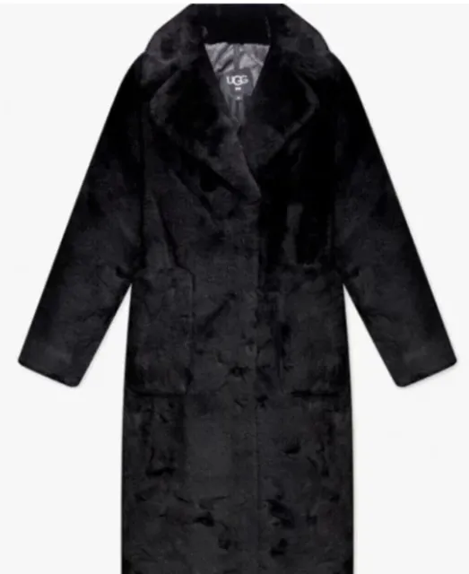 NEW UGG Avaline Faux Fur Coat / Jacket Black Women's Size M #C4148