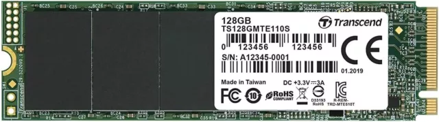 Transcend 128GB PCIe Gen3 x4 M.2 SSD 2280 High-End Gaming Audio Video 1700/1400M