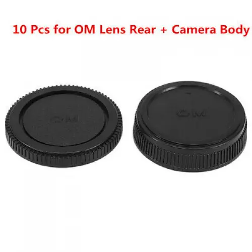 10 Pcs Lens Rear Cap Back Cover with Camera Body Cap Cover for Olympus OM Mount