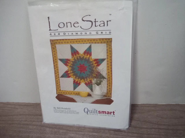 QUILTSMART Printed Interfacing LONE STAR DIAMOND GRID 4x4 Wall Hanging uncut