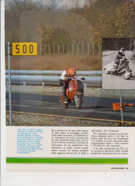 Pubblicita'  Advertising-Test Moto Lambretta Jet 200 '77-Innocenti Scooter Epoca 2