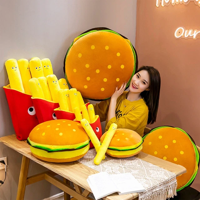 Food Stuffed Plush Toy Fries Plush Pillow Fun Pizza/Hamburger Throw Pillow Doll