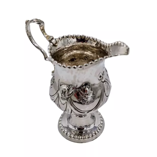 RARE 1772 Mask Georgian Solid Silver Cream Jug by Dorothy Mills (2235/9/BVON)
