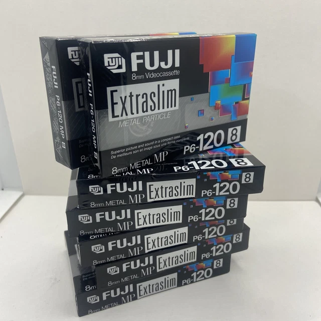 Fuji Film 8mm Alta Calidad Casete de Video 120 Min P6-120 NUEVO Sellado Lote de 7