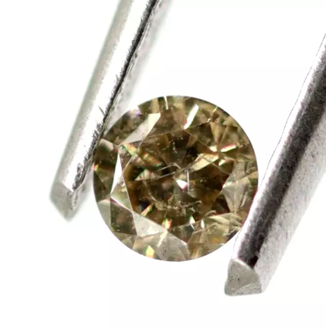 Certified 0.112 Ct 100% Natural Diamond SI2 Grade Brown Color Loose Round Cut