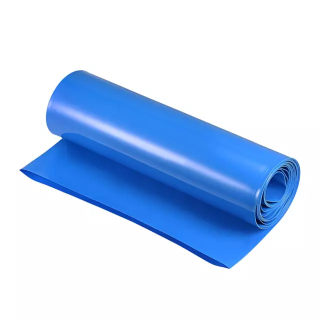 215mm Piatto Blocco PVC Calore Restringimento Guaina Tubo 2m Blu