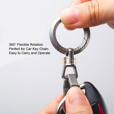 Titanium Alloy Keychain w/ Ring 360° Flexible Rotation Hoop Portable Accessories