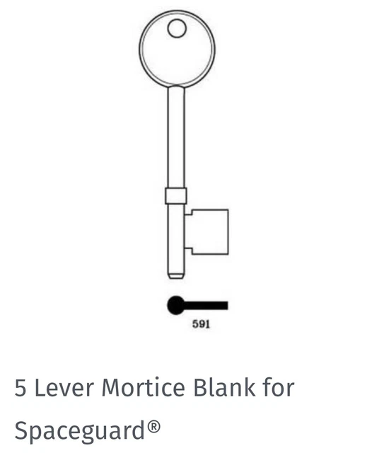 JMA 591 5 Lever Spaceguard 5G Mortice Lock Key Blank £2.00 - PicClick UK