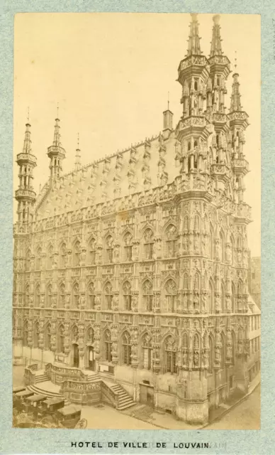 Belgique, Louvain, Hôtel de Ville, ca.1880, vintage albumen print Vintage albume
