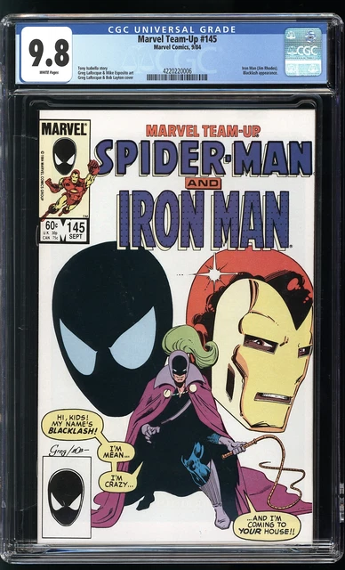 Marvel Team-Up 145 CGC 9.8 NM/M Iron Man (Jim Rhodes) Blacklash app Spider-Man