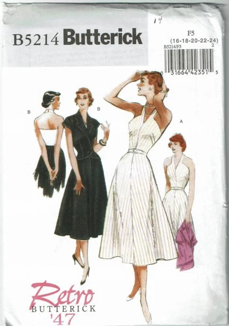 Butterick Sewing Pattern 5214 Jacket Dress Belt Misses Size 16-24