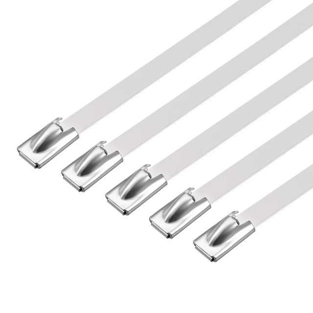 5 Pouce Inoxydable Acier Câble Zip Attaches 0,18 Pouce Métal Échappement 10Pcs