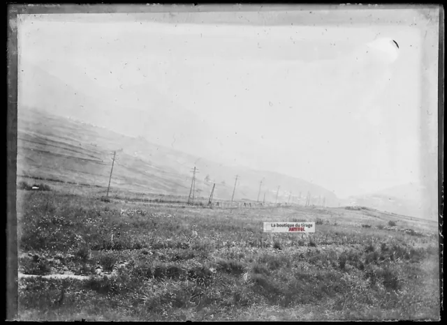 Antique photo glass plate negative black and white 6x9 cm France Ariège mountain