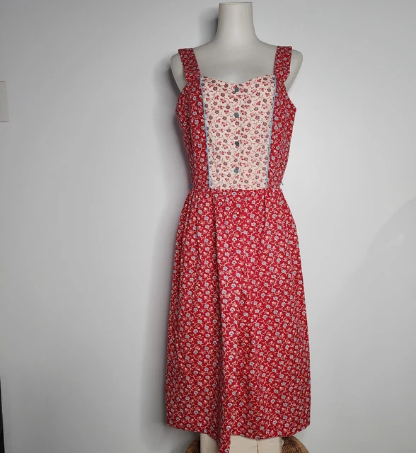 Vintage Cari-lu Fashions Red Floral Sundress