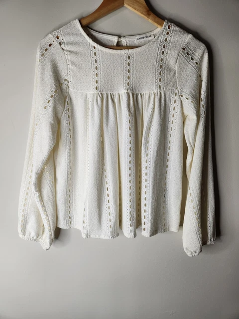 Cache Womens Blouse Top Extra Small White Boho Long Sleeve Flowy Cache Womens Blouse Top Extra Small White Boho Long Sleeve Flowy