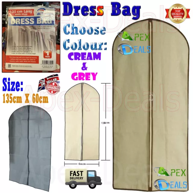 53" Dress Suit Cover Bags Mens Zipped Long Garment Breathable Travel Covers Bag