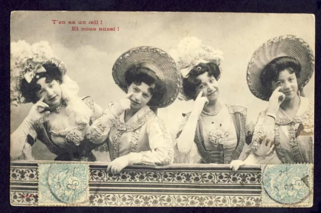 cpa FRANCE BERGERET NANCY young women FASHION 1905 GRINDER HELÉNE DE GARNERANS