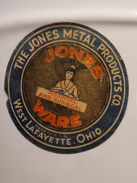 Rare Wwii Jones Metal Products Enamelware Irrigator Enema Medical Hospital Equip 3