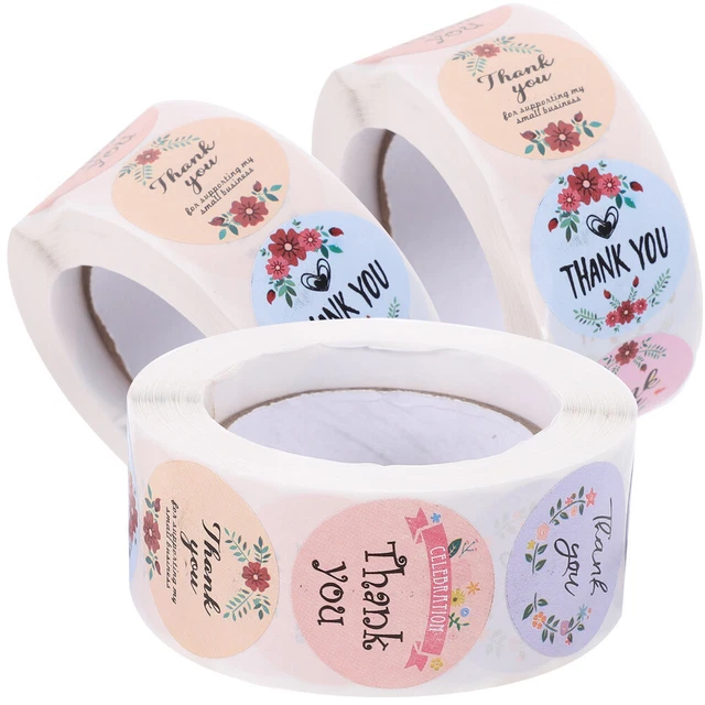 3 Rollen Dankeschön-Etikett, Geschenkpapier-Aufkleber,