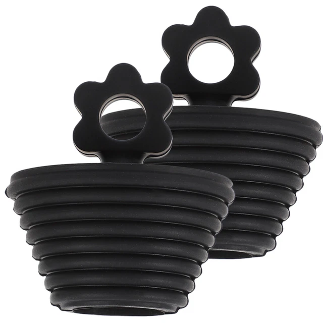 2 piezas tapones de bañera gel de sílice tapones de drenaje para lavabo Black
