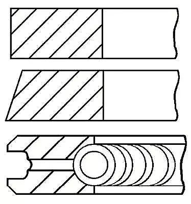 1x Single Piston Ring Set STD 108mm 2.5x2.5x4mm Goetze MAN G90 M90 NM D0824 0826