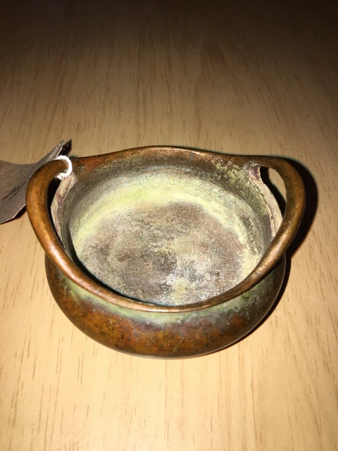 Chinese Ming Dynasty Xuande Bronze Incense Burner . Small At 8cm X 5cm. 3