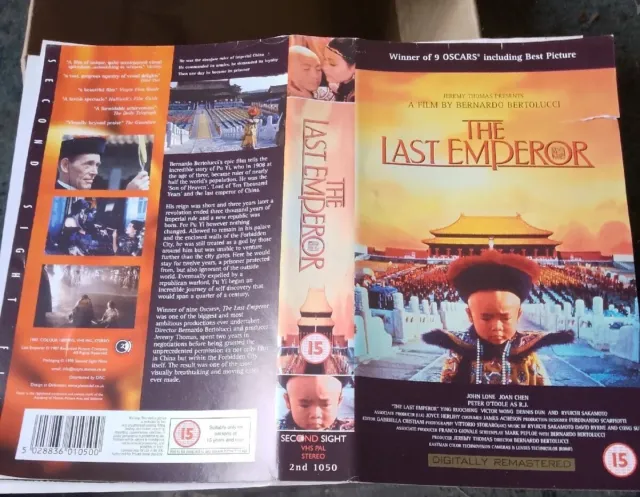 The Last Emperor VHS Tape 1987 Best Picture Oscar Winner John Lone Peter O Toole