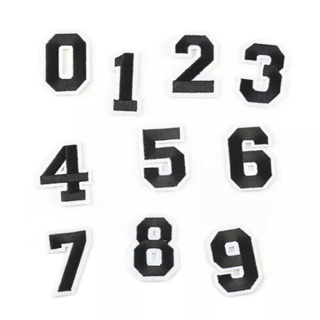 Color 0-9 Numbers Embroidered Patches Embroidery Alphabet Font Patch Iron Sew On