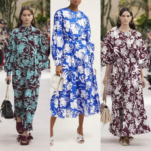 Valentino Garavani SS2019 Runway floral printed cotton maxi dress size 10