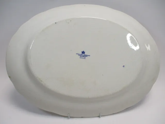 Booths Platter Royal Semi Porcelain Oval Poppy Pattern Blue & White 42cm X 32cm 2