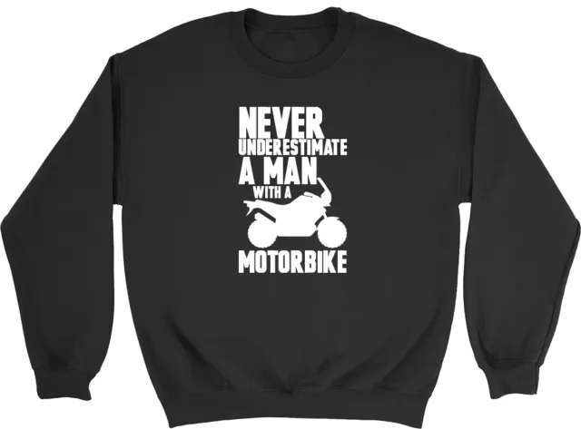 Never Underestimate a Man with a Motorbike Boys Kids Childrens Jumper Sweatshirt