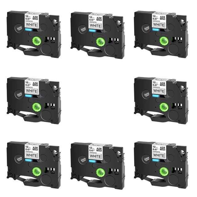 8PK Compatible TZ231 TZe231 Black Print on White Label Tape for Brother PT-1160