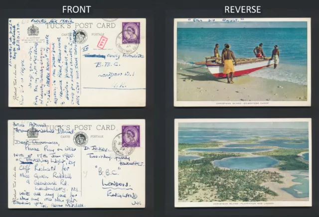 1959-1961 Christmas Island Postcards Bfpo Atom Bomb Megaton Tests To Bbc