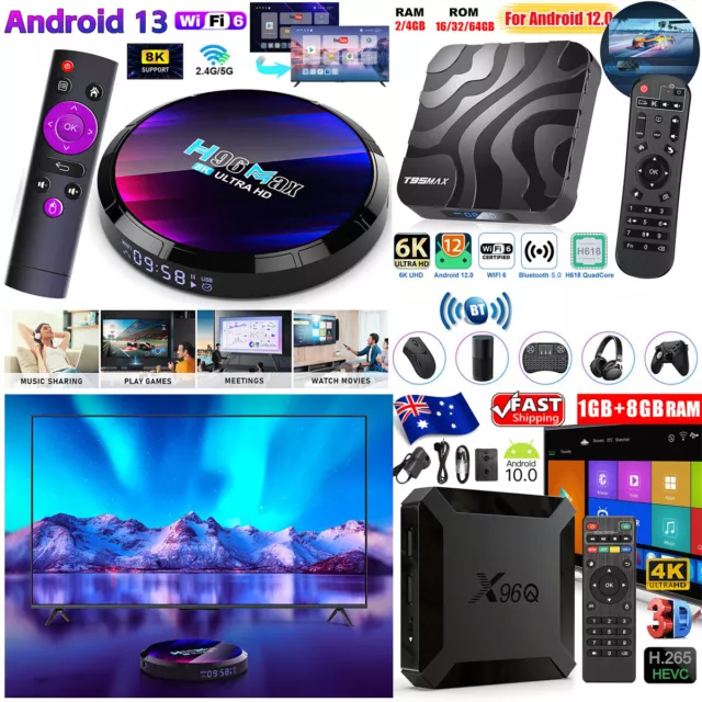 2023 Android Smart TV Box 4K 6K 8K WIFI HD Media Player HDMI 8GB/16GB/32GB/64GB