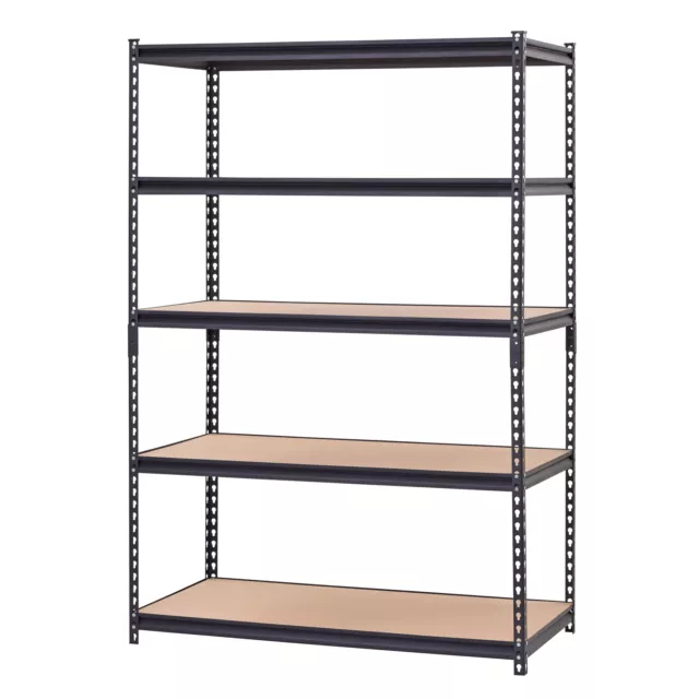 Muscle Rack 48W x 24D x 72H 5-Shelf Steel Shelving Black Couplers Not Included