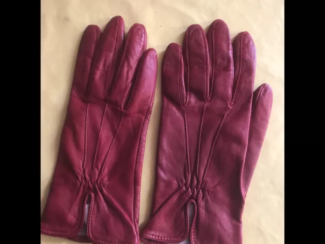 pour femme, paire de gants agneau rouge, taille7