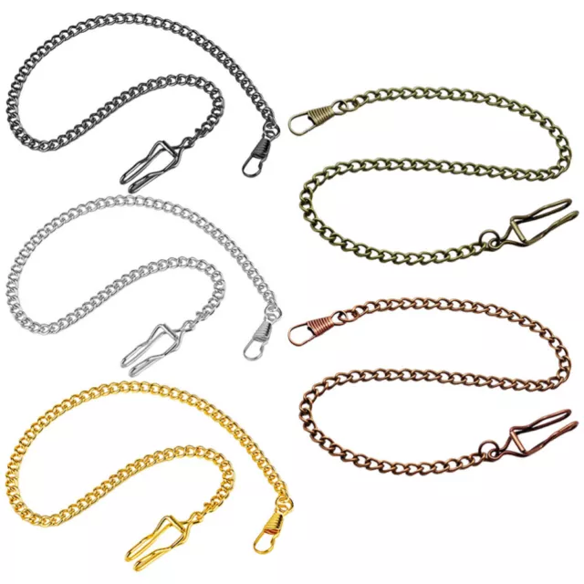 5 Pcs Alloy Pocket Watch Bracelet Pocketwatch Clip Chain Accessories