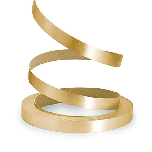 Gold Edge Banding, 3/4" x 25ft Brushed Aluminum Edge Banding PVC 3/4"x 25ft