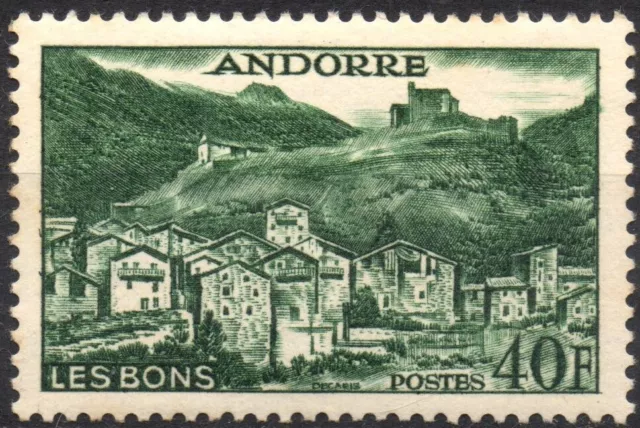 ANDORRA Francese 1955 - MNH** 40 Fr. Paesaggi #S#ANY