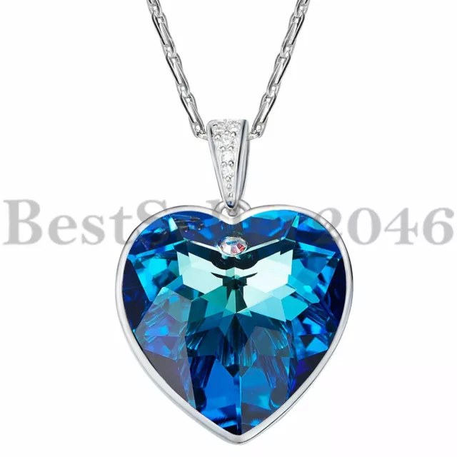 Titanic Heart of the Ocean Crystal Made With Swarovski Element Pendant Necklace