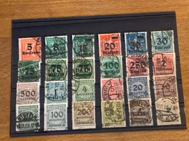 kleines Lot Briefmarken, Briefmarke Deutsches Reich 1923, Inflation gestempelt