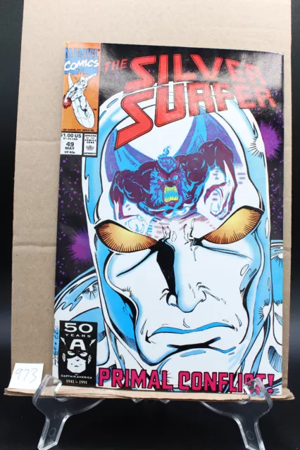 Silver Surfer #49 "Primal Conflict!" Thanos Appearance 1991 Marvel Comics VF/NM