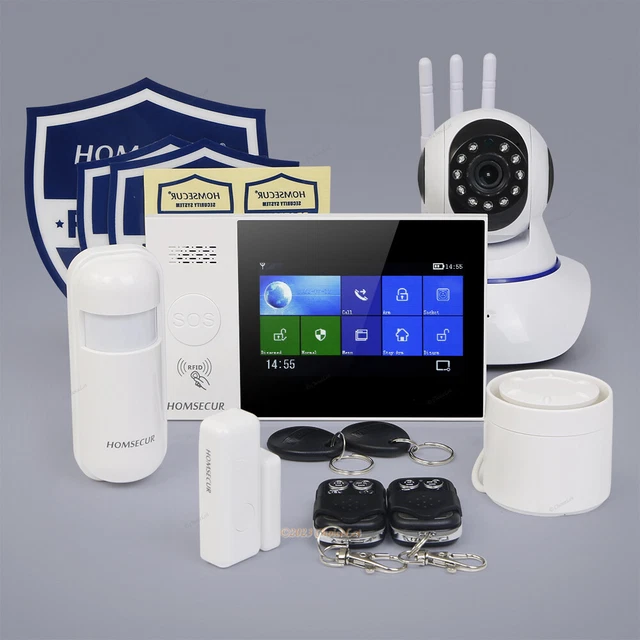 HOMSECUR Wireless WIFI 4G SMS Autodial Home Alarm System Touch Screen HOMSECUR Wireless WIFI 4G SMS Autodial Home Alarm System Touch Screen