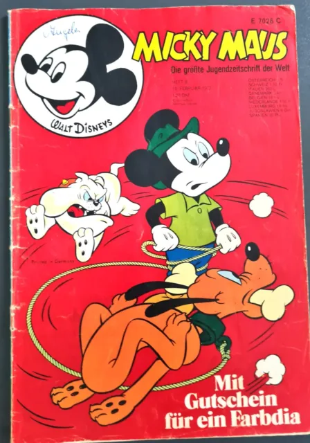 Micky Maus Comic Heft Nr.8 mit SB+GS 1972 (211