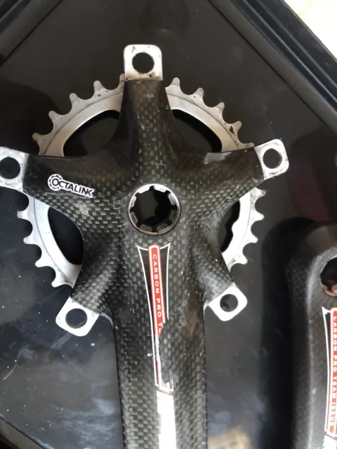 FSA Team Issue Carbon Road Crankset Octalink - Triple Chainset 130bcd And ? 2