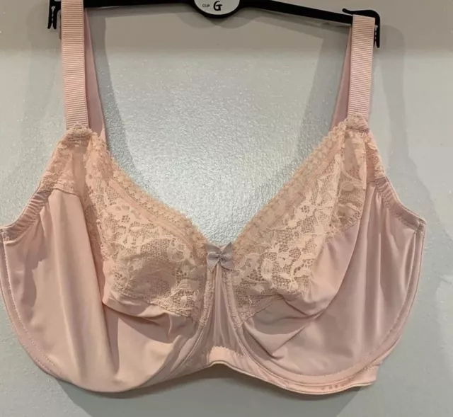 MARKS & SPENCER M&S 2 PK SHAPE DEFINE LACE TRIM PINK/GREY PADDED FULL CUP  BRAS