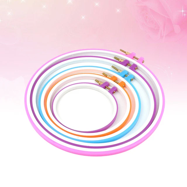 5 PIEZAS Cross Stitch Circle Combination Hoop para cinta de punto cruzado accesorios de bordado We