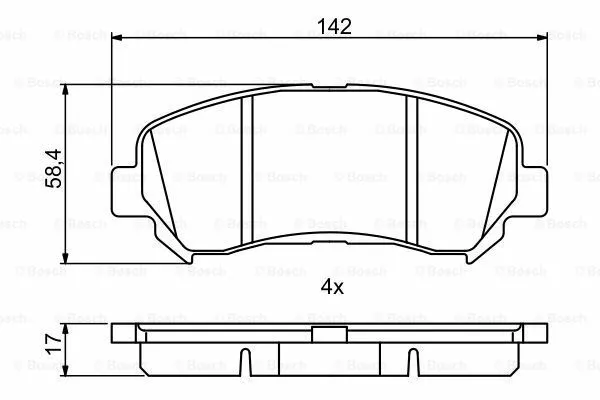 KIT DISCHI FRENO E PASTIGLIE BOSCH PER NISSAN QASHQAI 1.5 1.6 2.0 DCi ANTERIORI 3