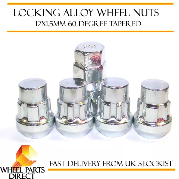 Locking Wheel Nuts 12x1.5 Bolts Tapered for Toyota Auris [Mk1] 06-12