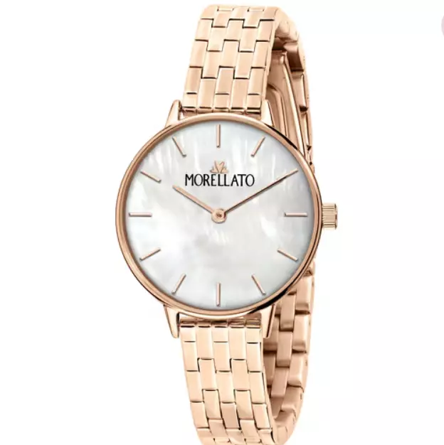 Horloge Femme Morellato Sangle Étui Acier Roses Or Cadran Nacre